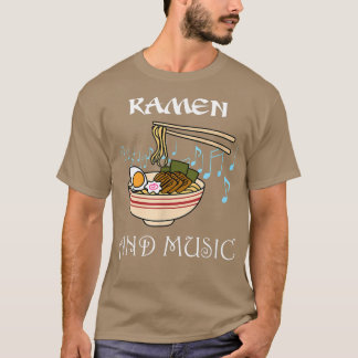 Ramen Noodles und Musiknoten Japanisches Essen T-Shirt