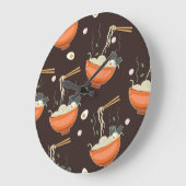 Ramen Noodles: Vintage Grafiken Große Wanduhr (Winkel)