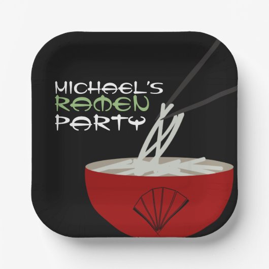 Ramen-Nudel-Asien-Schüssel-Party Pappteller (Vorderseite)