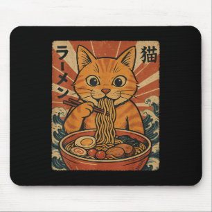 Ramen-Nudeln Orange Katze japanischer Anime Kawaii Mousepad