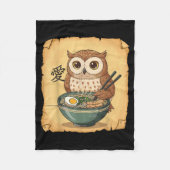 Ramen Owl Noodle Kawaii Lover Japanese Funny Graph Fleecedecke (Vorderseite)