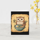 Ramen Owl Noodle Kawaii Lover Japanese Funny Graph Karte (Gelbe Blume)