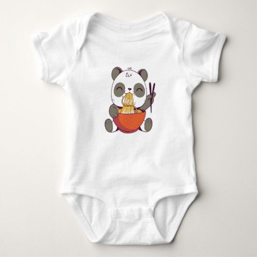 Ramen Panda Baby Strampler (Vorderseite)