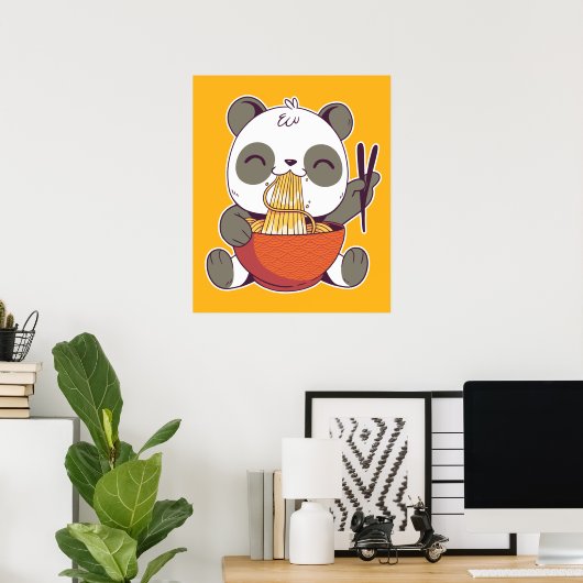 Ramen Panda Niedlich Poster (Heimbüro)