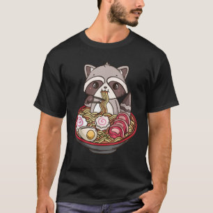 Ramen Raccoon Anime Kawaii Niedlich T Shirt