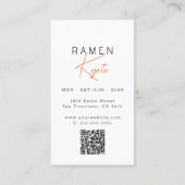 Ramen-Restaurant Grau QR-Code Visitenkarte (Rückseite)