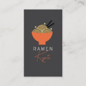 Ramen-Restaurant Grau QR-Code Visitenkarte (Vorderseite)