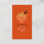 Ramen-Restaurant roter QR-Code Visitenkarte (Vorderseite)