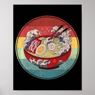 Ramen Retro-Stil Vintage Anime Japanisches Geschen Poster