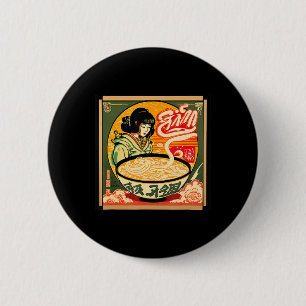 Ramen Retro Sushi Vintag Anime Style Japanisch Button