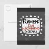 Ramen Review 5 Sterne Postkarte (Vorne/Hinten)