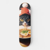 Ramen Rollin' Rascal: Katze auf einem Skateboard (Vorderseite)