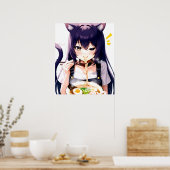 Ramen Romp: Anime Cat Girl's Noodle Nirvana Poster (Küche)