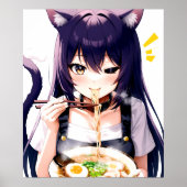 Ramen Romp: Anime Cat Girl's Noodle Nirvana Poster (Vorne)