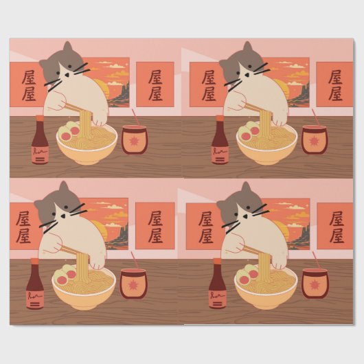 Ramen-Schlürfmuster Geschenkpapier (Flach)