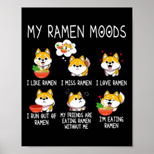 Ramen Shiba Inu Dog Lover Japanische Nudeln für Mä Poster