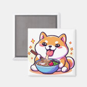 Ramen Shiba Inu Magnet – Cute & Tasty Vibes for Yo (Vorderseite/Rückseite)