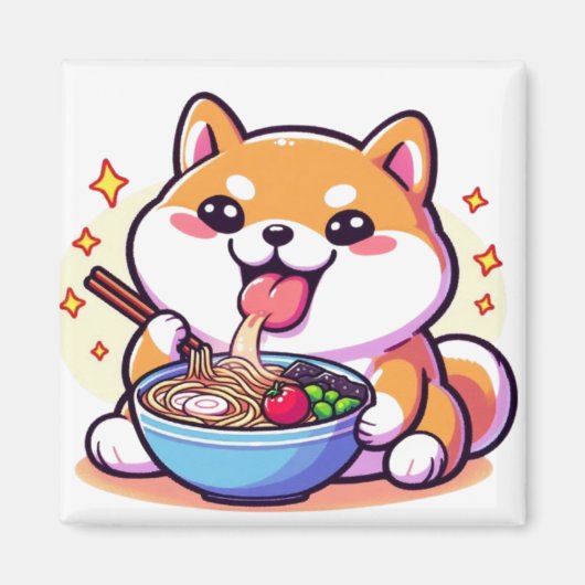 Ramen Shiba Inu Magnet – Cute & Tasty Vibes for Yo (Vorne)