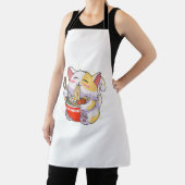 Ramen Shirt Cat Eating Noodles Japanisch Food Anim Schürze (InSitu)