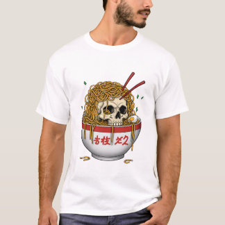 Ramen Skull T - Shirt - Edgy Japanese Noodle Bowl