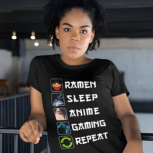 Ramen Sleep Anime Gaming Wiederholung T-Shirt