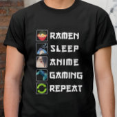 Ramen Sleep Anime Gaming Wiederholung T-Shirt