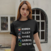 Ramen Sleep Anime Gaming Wiederholung T-Shirt