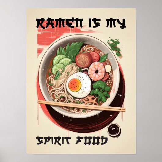 Ramen Spirit Food Poster Comfort Food Wall Art (Vorne)