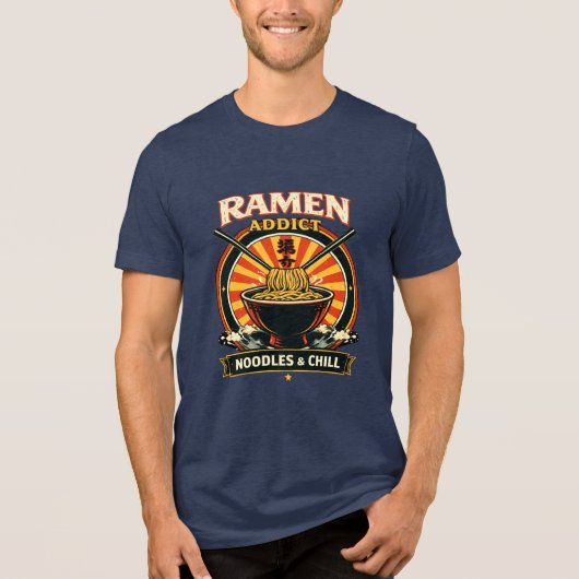 Ramen-Süchtiger-Bekleidung Tri-Blend Shirt (Vorderseite)