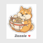 Ramen-Süchtiger Shiba Aufkleber (Blatt)