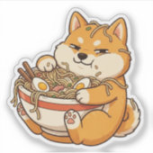 Ramen-Süchtiger Shiba Aufkleber (Vorderseite)