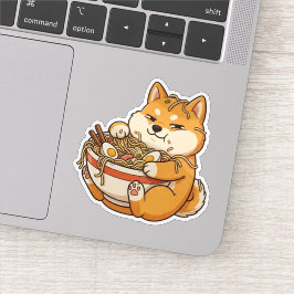 Ramen-Süchtiger Shiba Aufkleber