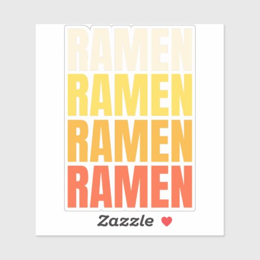 Ramen Text Design Aufkleber (Blatt)