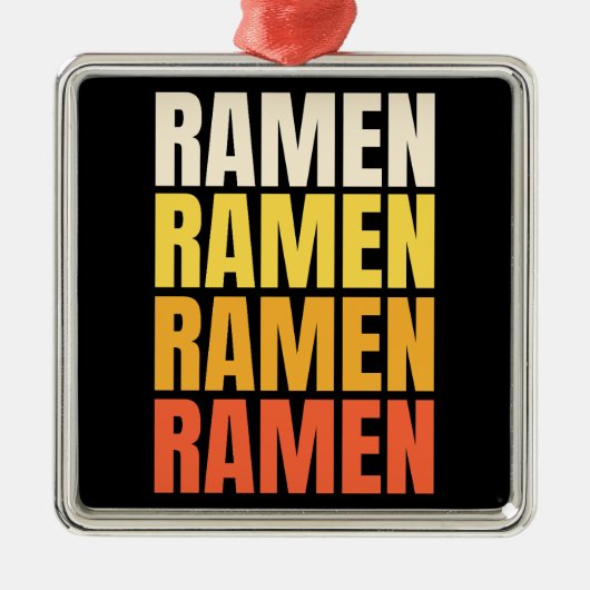 Ramen Text Design Ornament Aus Metall (Vorne)