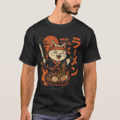 Ramen Time – Kawaii Cat Slurping Noodles T-Shirt (Vorderseite)
