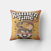 Ramen Time - Niedlicher Cartoon Ramen Bowl Kissen (Rückseite)
