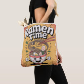 Ramen Time - Niedlicher Cartoon Ramen Bowl Tasche (Von Nahem)