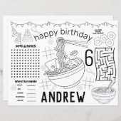 Ramen-Tischsets, Männer-Geburtstagsblatt (Vorne/Hinten)