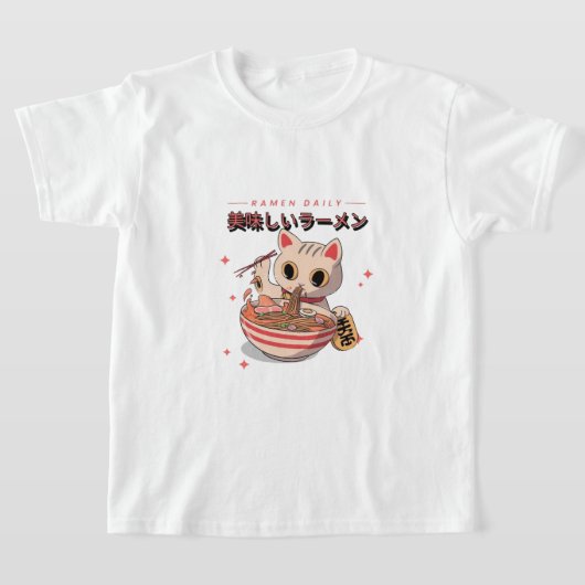 Ramen und glückliche Katzen T-Shirt (Ablage )