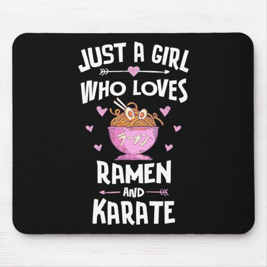 Ramen und Karate Geschenke Mädchen Frauen Mousepad (Vorne)