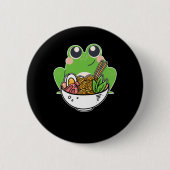 Ramen und niedlicher Frosch japanische Nudeln süch Button (Vorderseite)