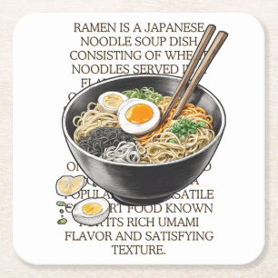 Ramen Vintage Skizze von CallisC Arts ⭐ ⭐ ⭐ ⭐ Rechteckiger Pappuntersetzer