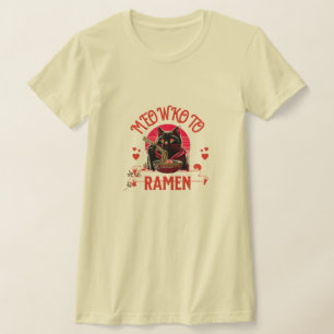 Ramen-Zeit, Miau! – Süße schwarze Katze T-Shirt