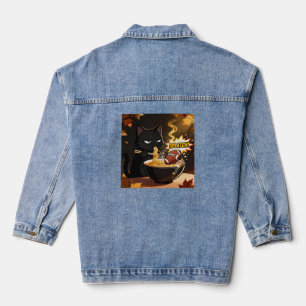 Ramen-Zen Katze und der unerwartete Touchdown Jeansjacke
