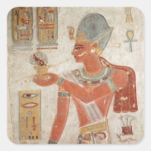 Ramesses III im Kampfkleid Quadratischer Aufkleber