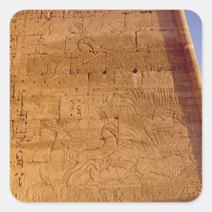 Ramesses III Jagd auf wilde Bullen Quadratischer Aufkleber