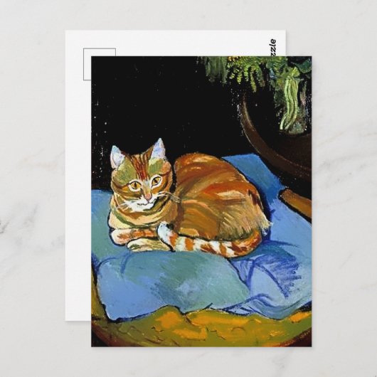 “Raminou on a Blue Blanket” by Suzanne Valadon Postkarte (Vorne/Hinten)