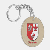 Ramirez Historischer Schild mit Flagge Mexikos Schlüsselanhänger (Vorderseite links)