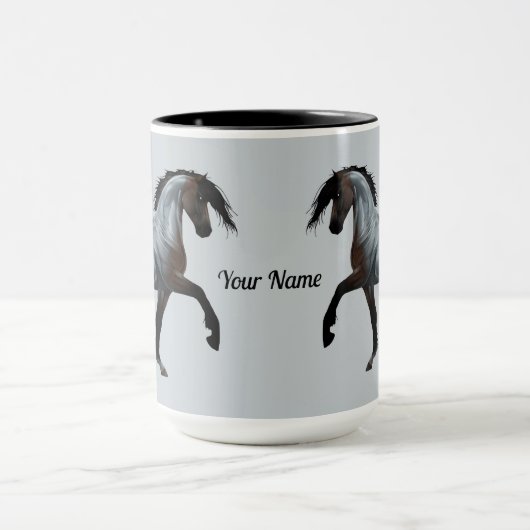 Ramirez - spanisches Pferd, laufend -  Tasse (Zentrum)