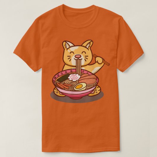 Rammkatzen, die Nudeln essen, lustiges Geschenk T-Shirt (Design vorne)